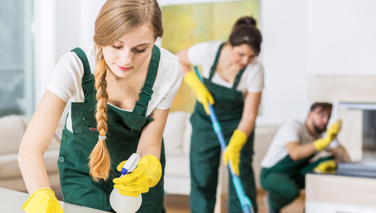 Woman cleaning Hausmeisterservice